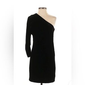 NWT Theory Sintsi One-Shoulder Crepe Dress in Black Size 6